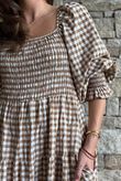 Nonni Gingham Darling Dress Hazelnut
